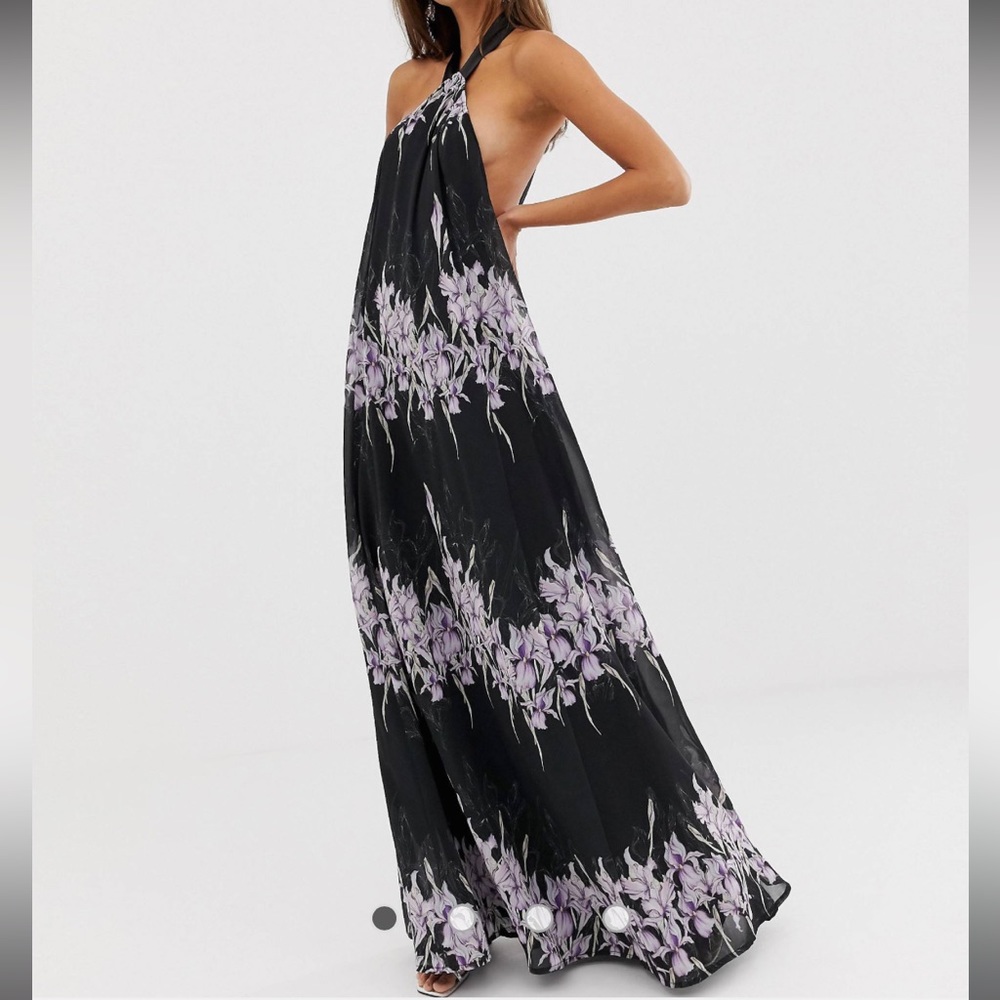 ASOS Halter neck floral gown